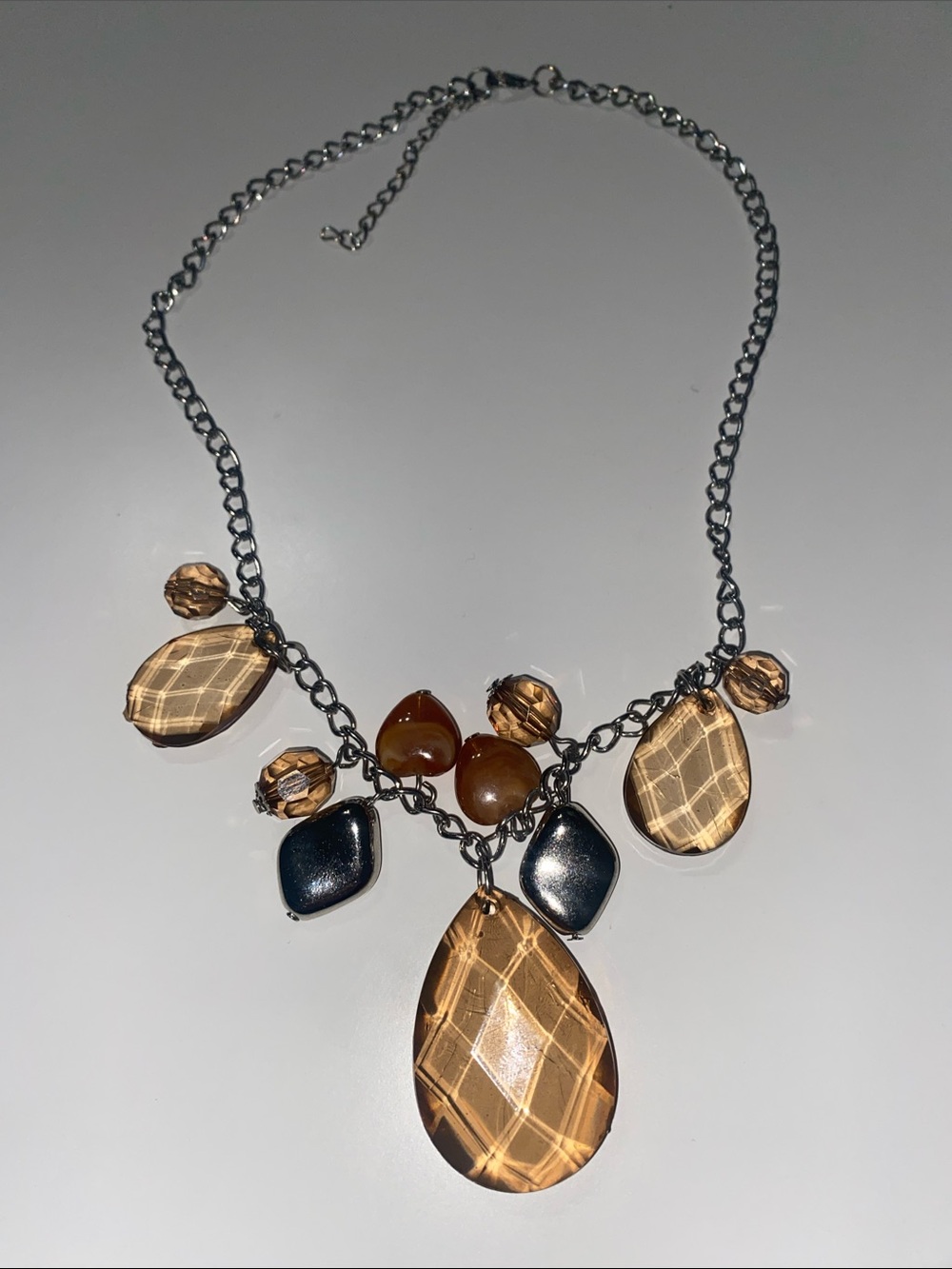 Brown Amethyst Teardrop Statement Necklace - Women Jewelry